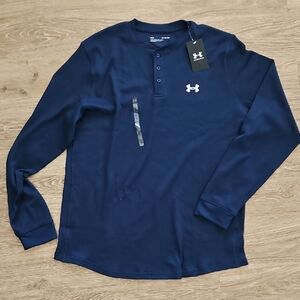 Under Armour Men's Deep Blue Henley Long Sleeve